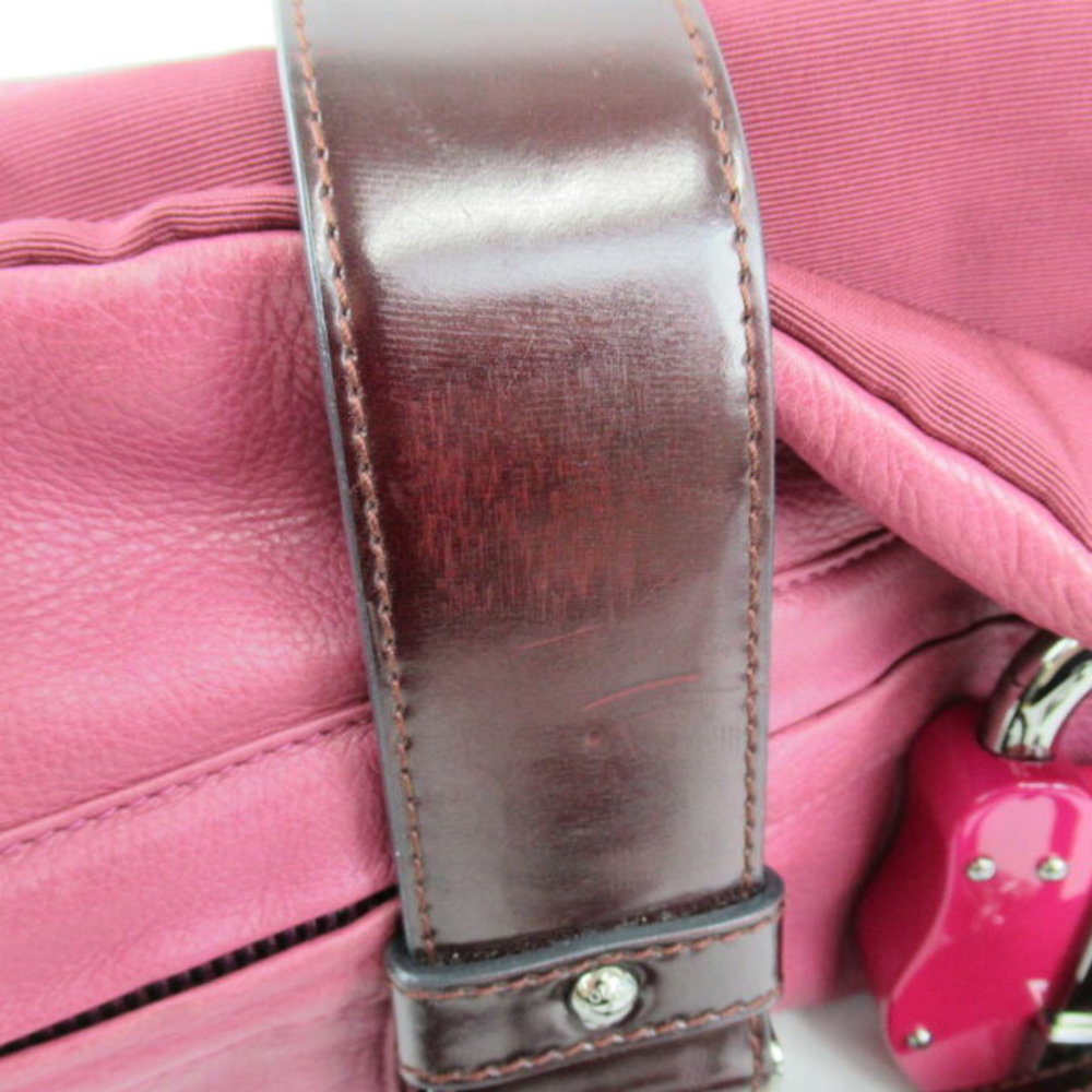 Loewe Boston Bag Leather Pink Handbag - Picture 10 of 10